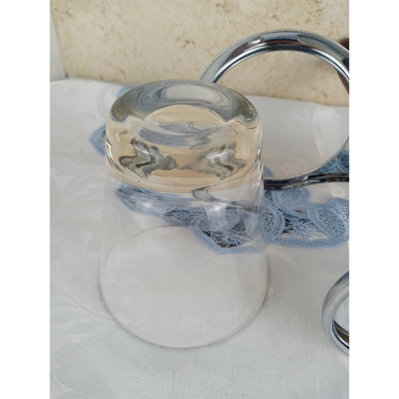 MCM Kromex Condiment Carousel/Server with 2 Glass Cups - Picture 10 of 12